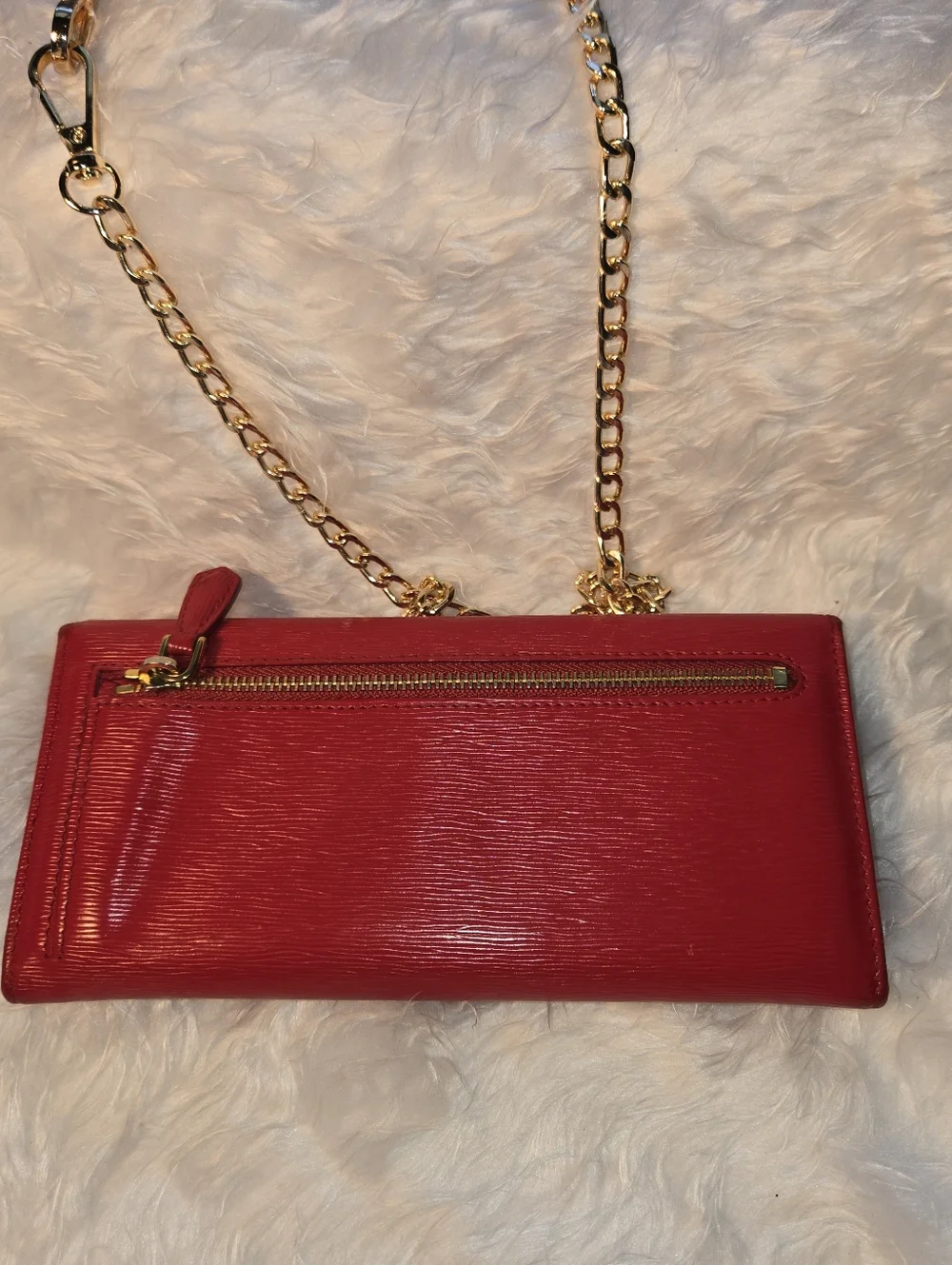 Prada Red Saffiano Vitello Move Wallet Crossbody Bag Id Card Holder With Chain - Picture 11 of 14